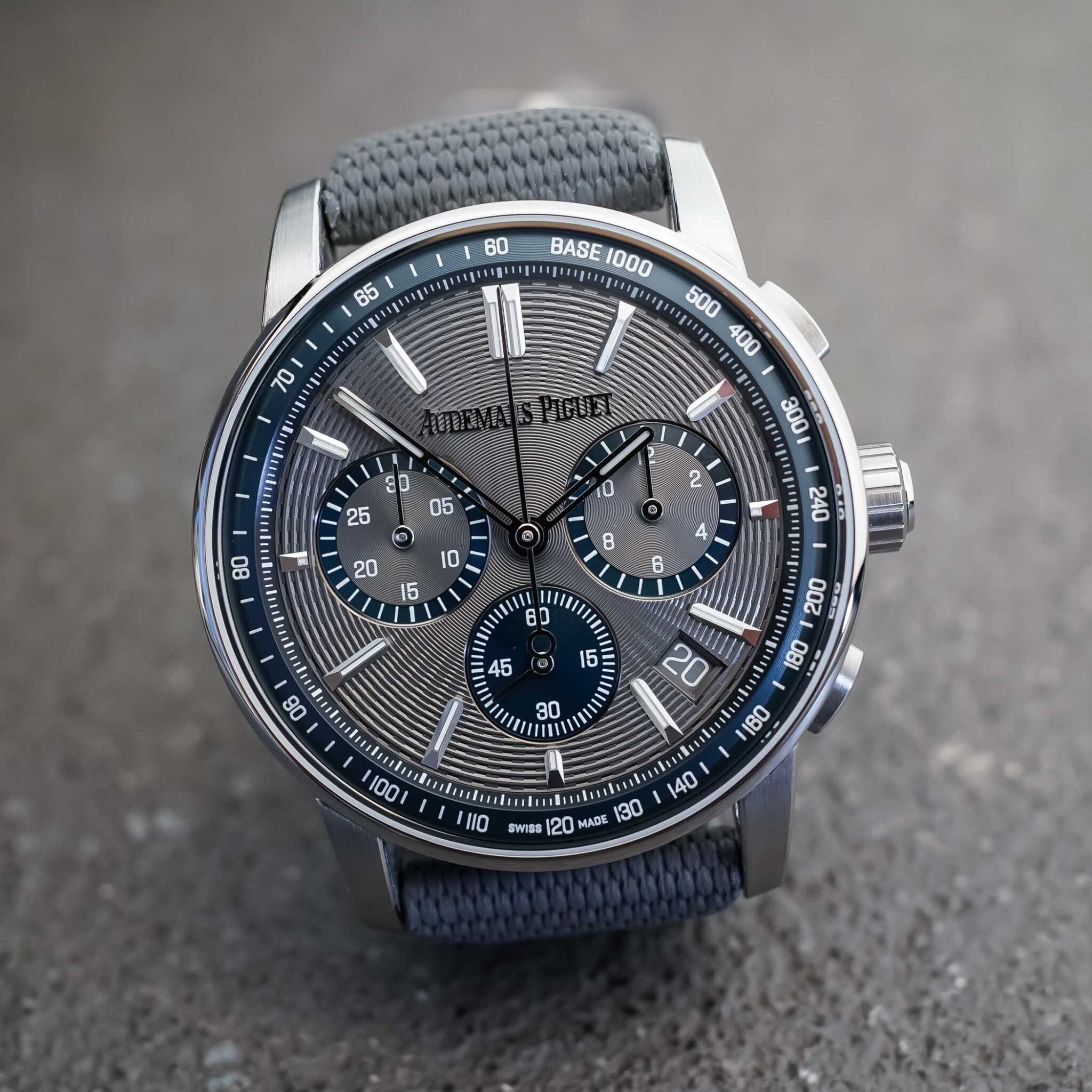 2025 Grey and Blue Code 11.59 Audemars Piguet time and date and Chronograph Steel Replica