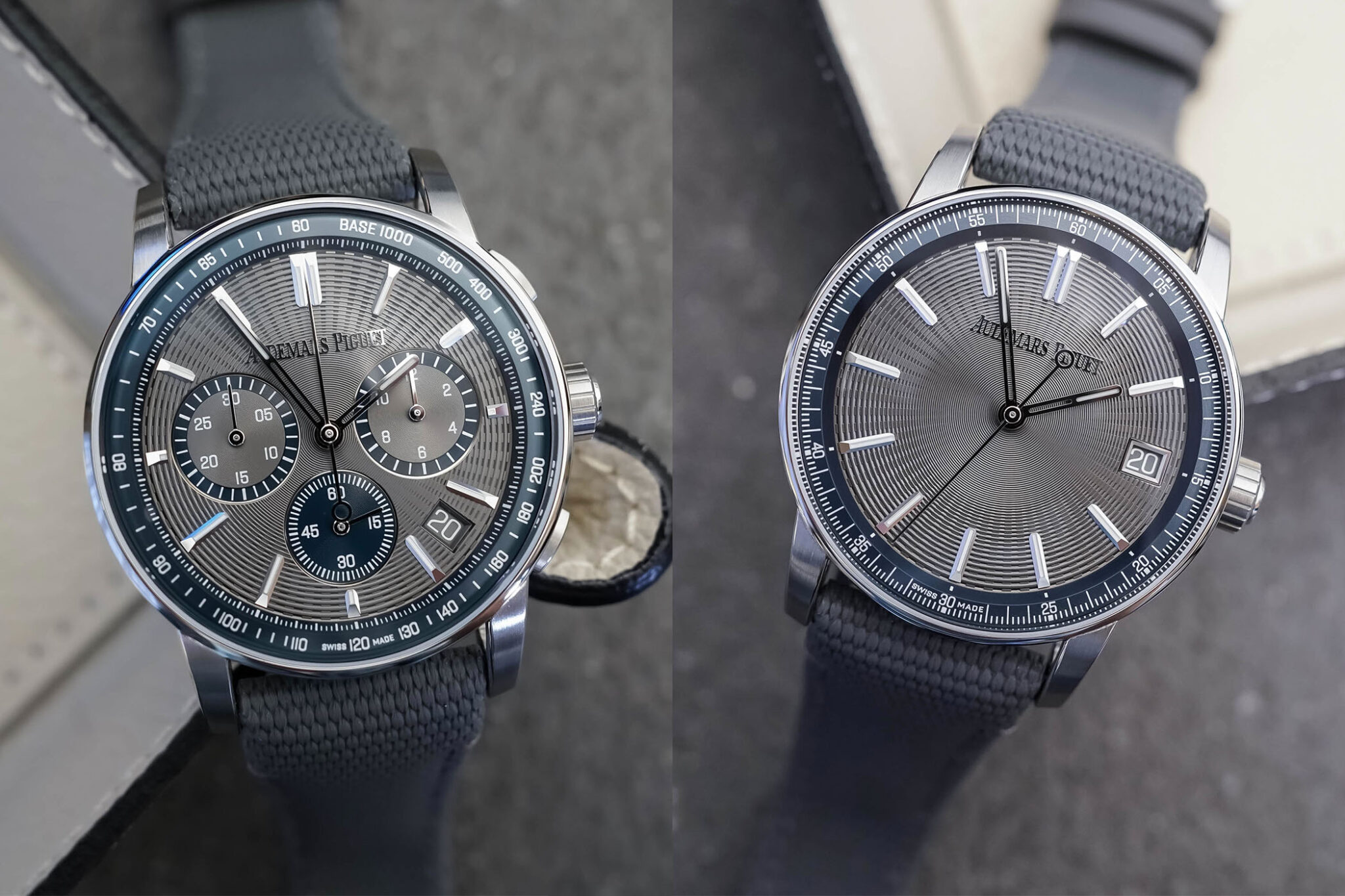2025 Grey and Blue Code 11.59 Audemars Piguet time and date and Chronograph Steel Replica